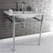Fauceture KVPB37227W81 37-Inch Console Sink with Stainless Steel Legs (8-Inch, 3 Hole), White/Polished Chrome KVPB37227W81 - alternate 4